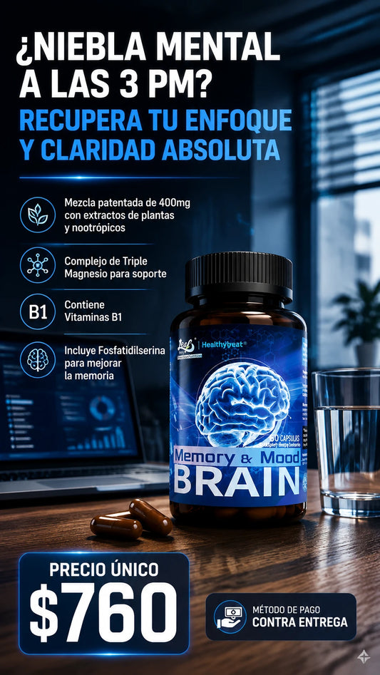 Healthybeat Memory & Mood Brain Supplement - Fórmula Avanzada de Nootrópicos